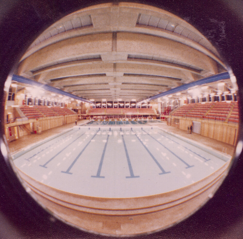 Fish Eye lens view of the completed Warringah Aquatic Centre indoor pool