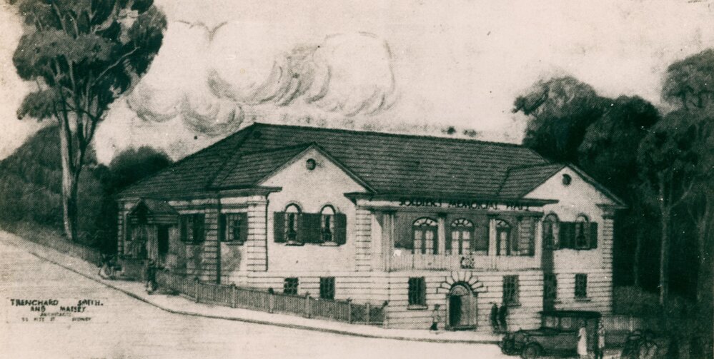 Soldiers Memorial Hall in the course of construction, Manly, 1920s