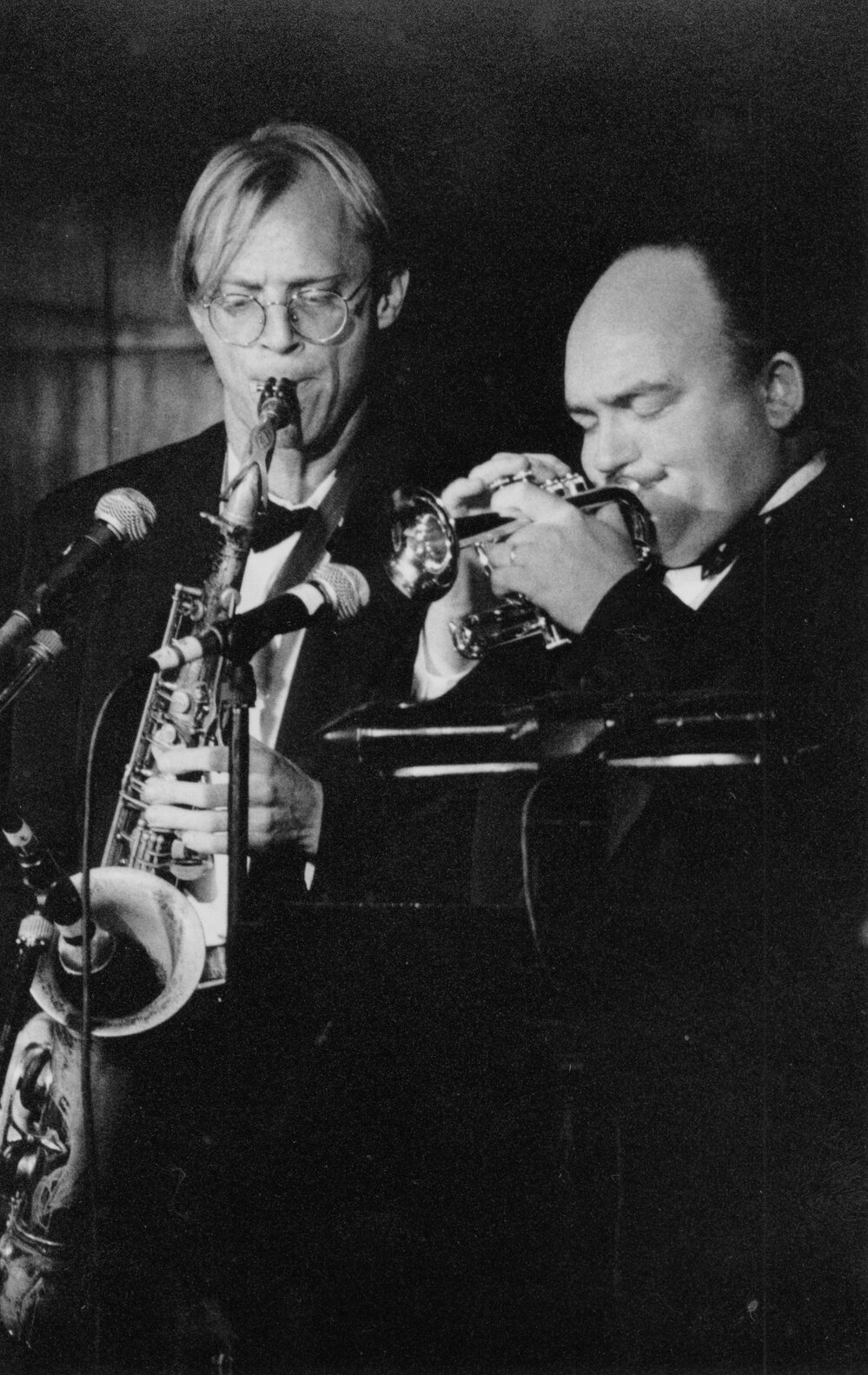 Portrait with Australian Jazz Hall of Fame artist James Morrison on trumpet, at the Manly Jazz Festival, Manly, c2000s 
