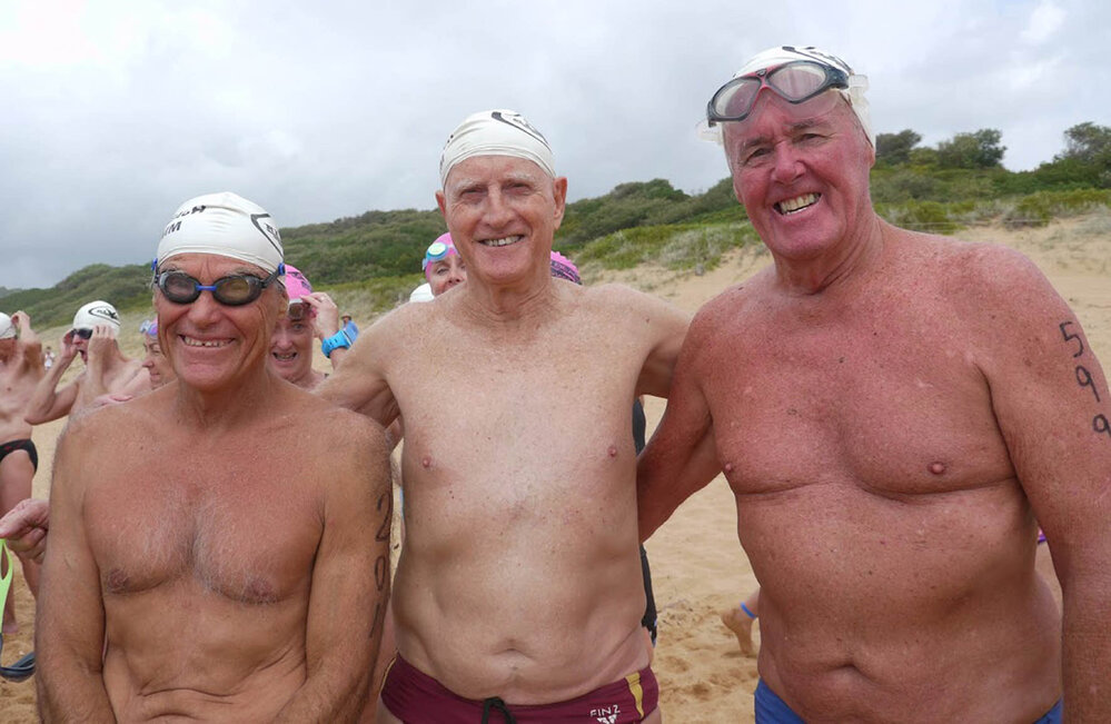 Over 70's entrants at Avalon Beach Ocean Swim