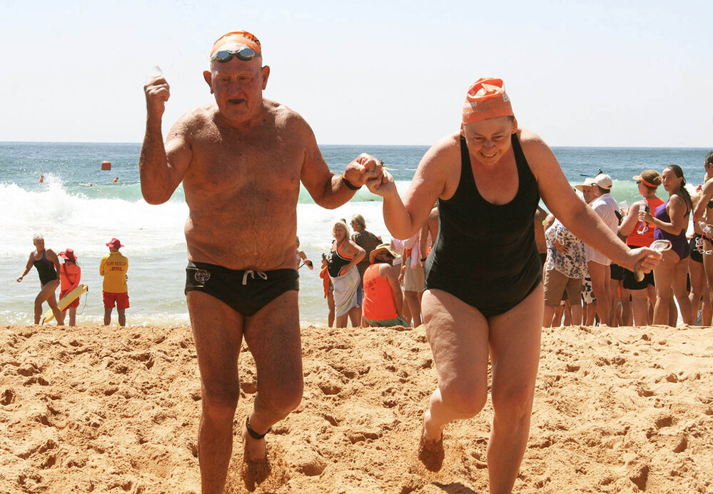 Seniors finishing the 'Big Swim' Whale Beach
