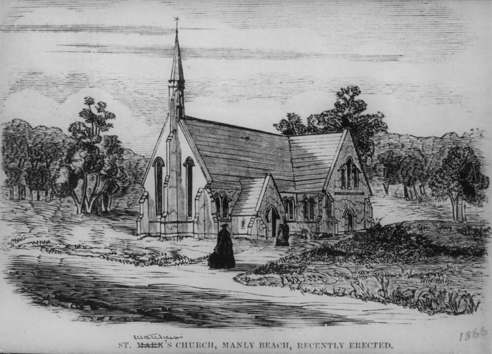 St Matthew's Church, Manly, recently erected, 1866
