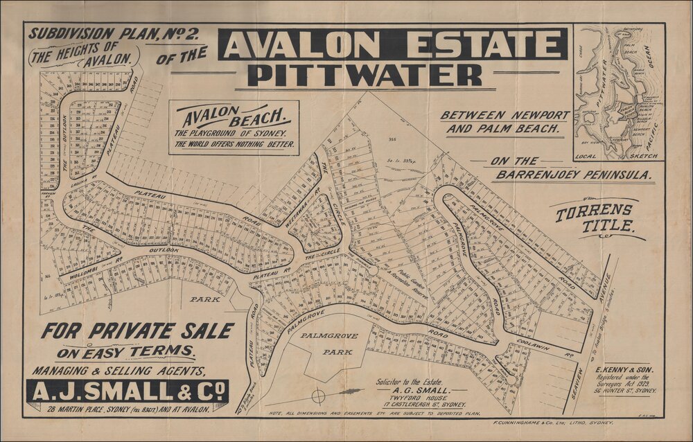 Avalon Estate Pittwater, Avalon, c1920s: Subdivision plan No. 2