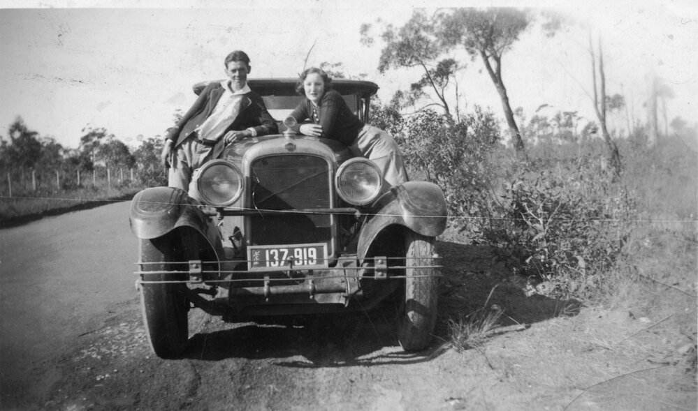 One of the Waldon boys and friend, Mona Vale Road, Terrey Hills 1930s