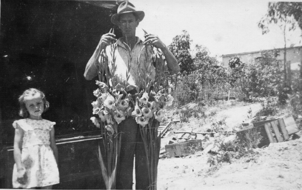 Joe Waldon and child, Terrey Hills