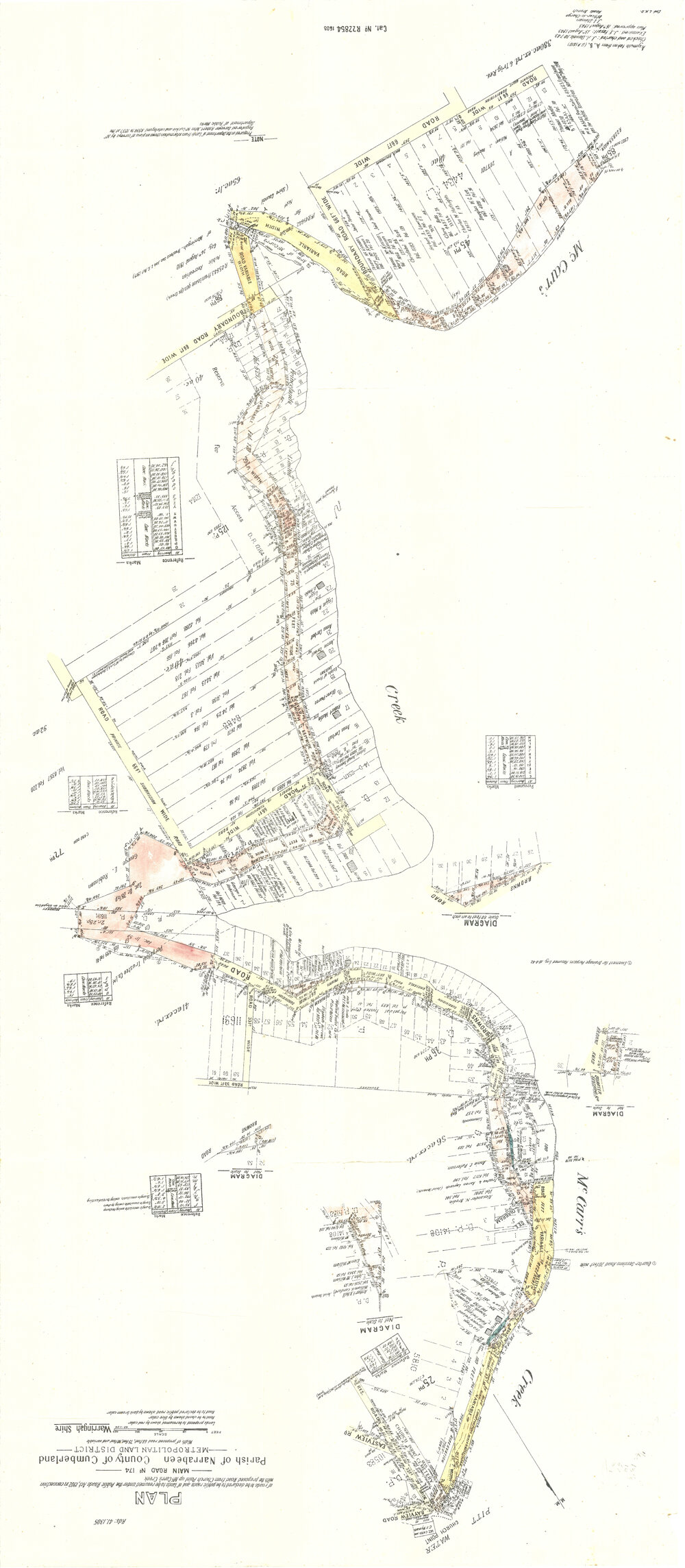 Map of McCarrs Creek Road, Church Point, with landholders 1943