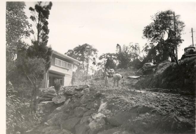 Abernethy Street road construction, Seaforth, 1958