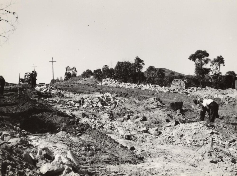 Construction of Alma Street, Clontarf, c1940s