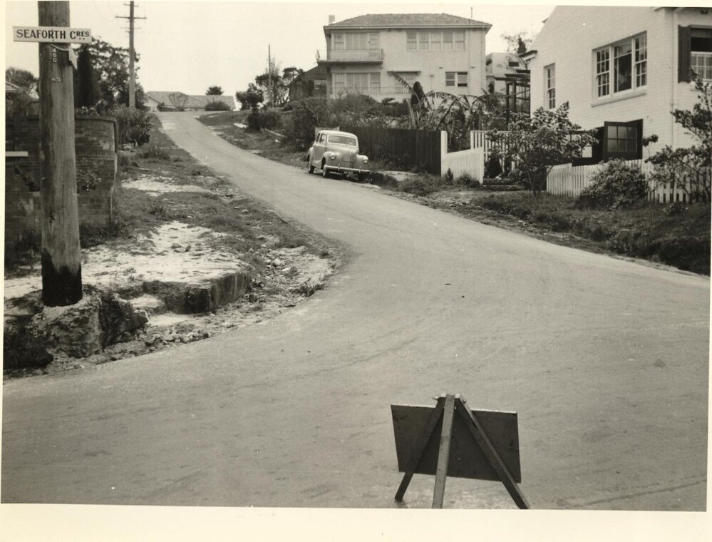 Corner Ashton Avenue and Seaforth Crescent, Seaforth, 1955