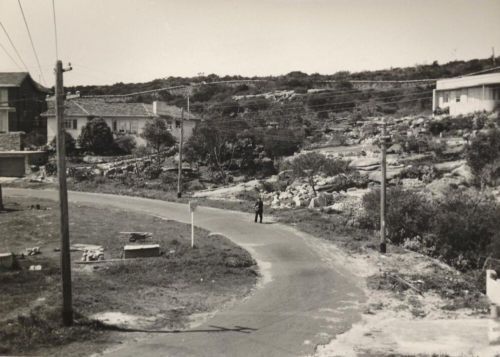 Bower Street under construction, Manly, Sept 1955