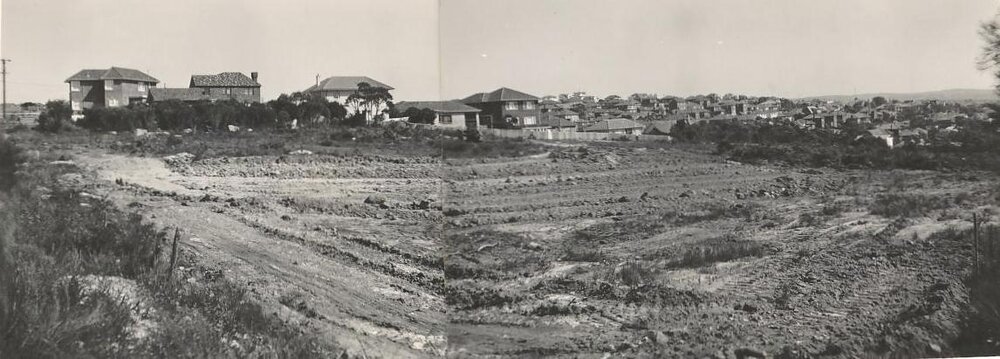 Bareena Park grading for bowling green, Balgowlah Heights, 1954