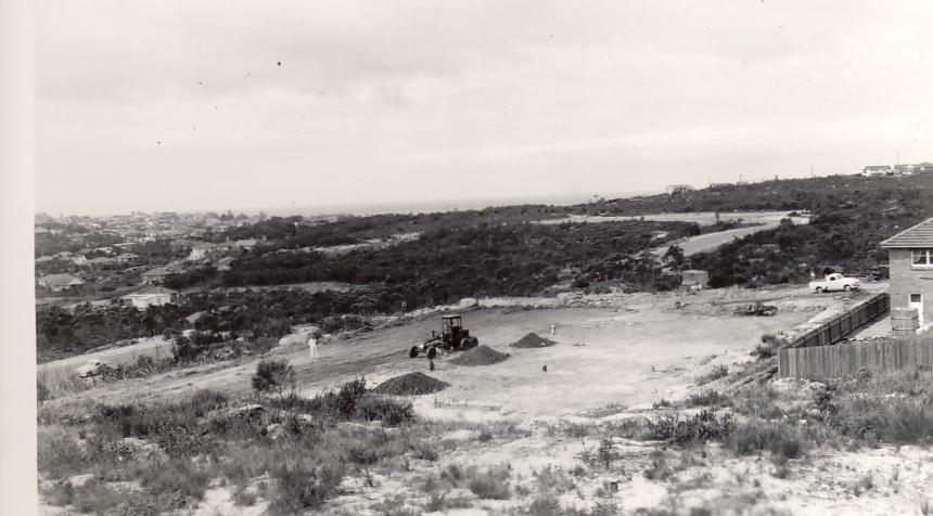 Bareena park tennis courts under construction, Balgowlah Heights, March 1957