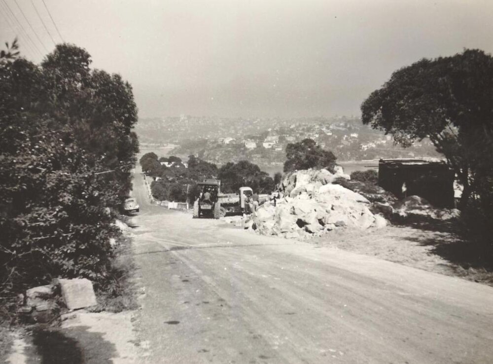 Construction continues in Beatrice Street, Balgowlah Heights, May 1951
