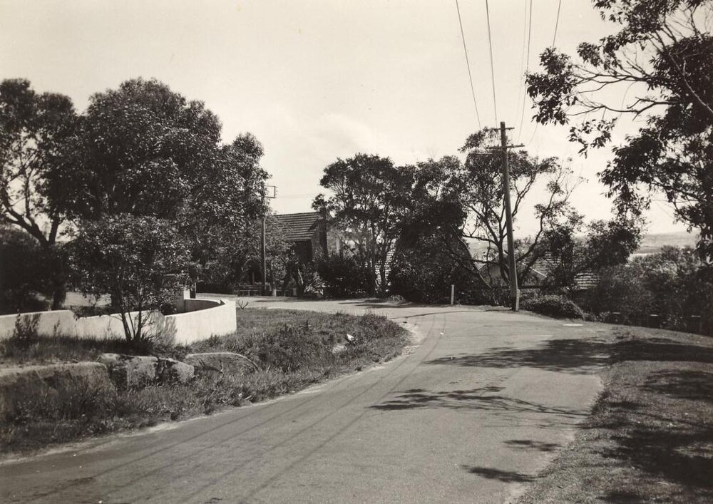 Bower Street bend, Manly, September 1955