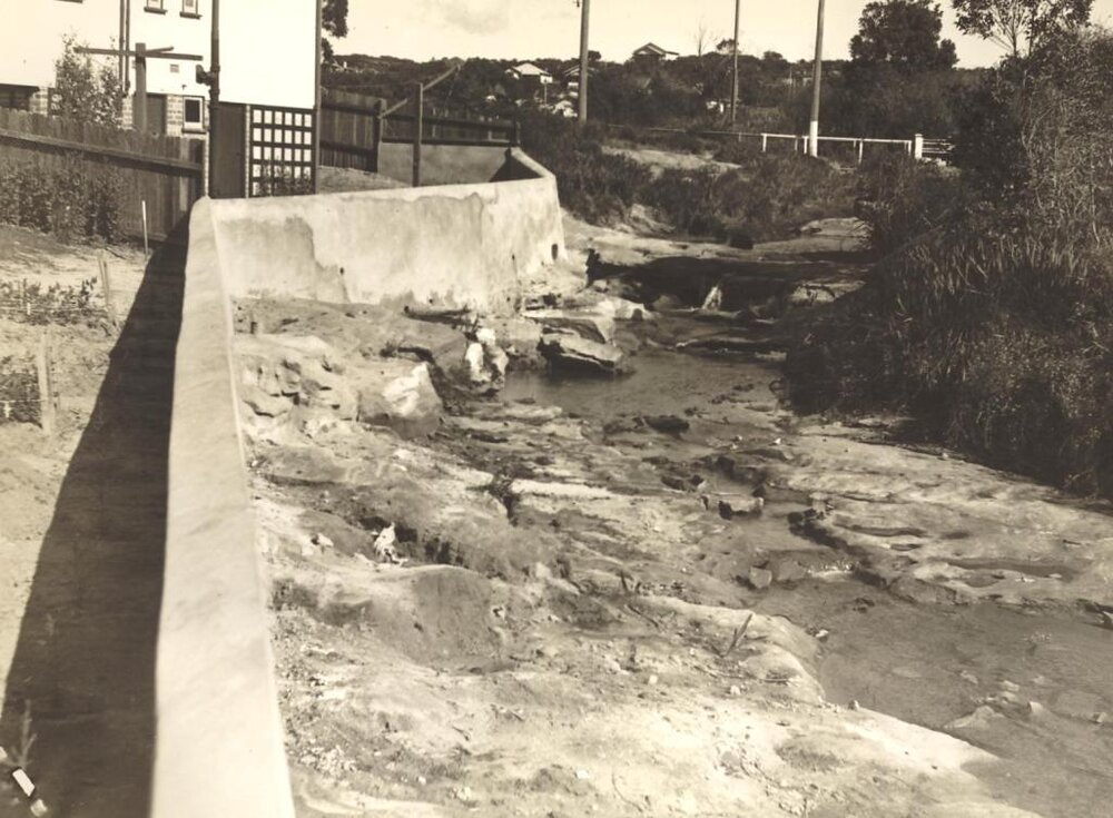 Burnt Bridge Creek east of Kitchener Street bridge, Balgowlah, 1st August 1942