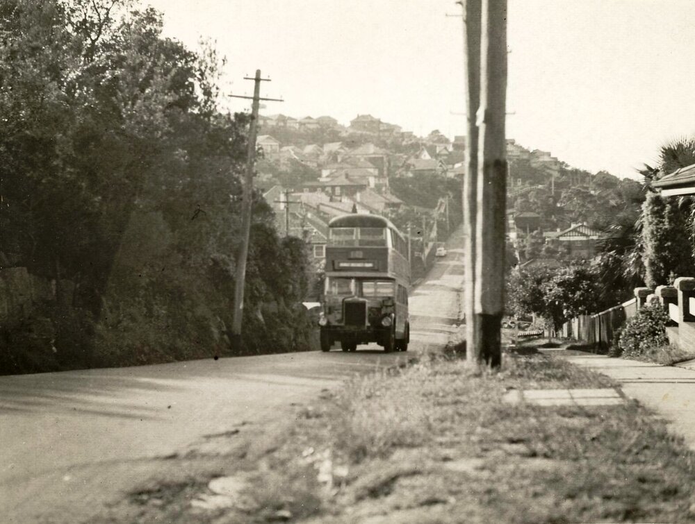 Bus in Lauderdale Avenue, Fairlight, 15th May 1940