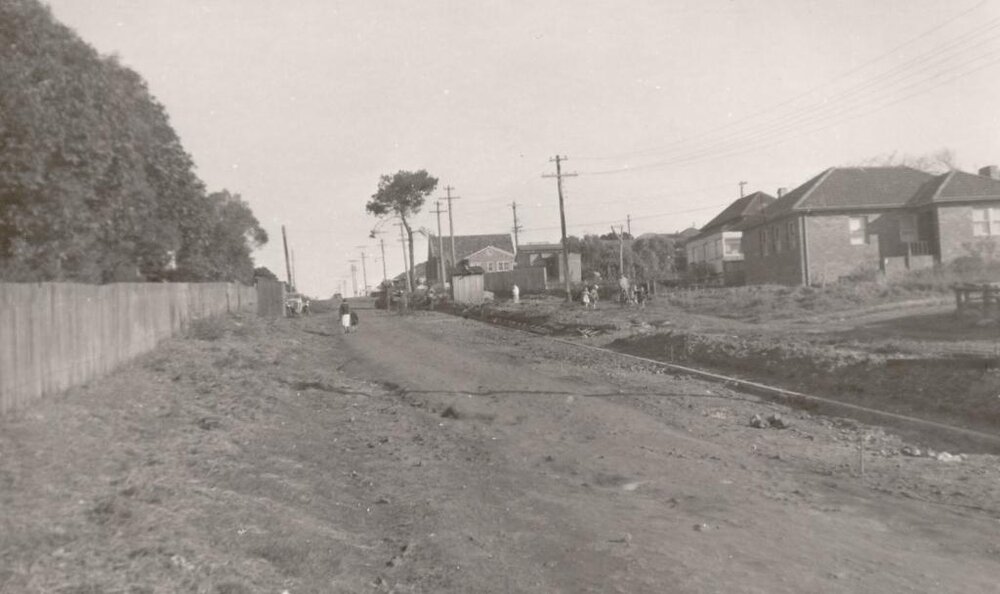 Brook Road construction, Seaforth 1953