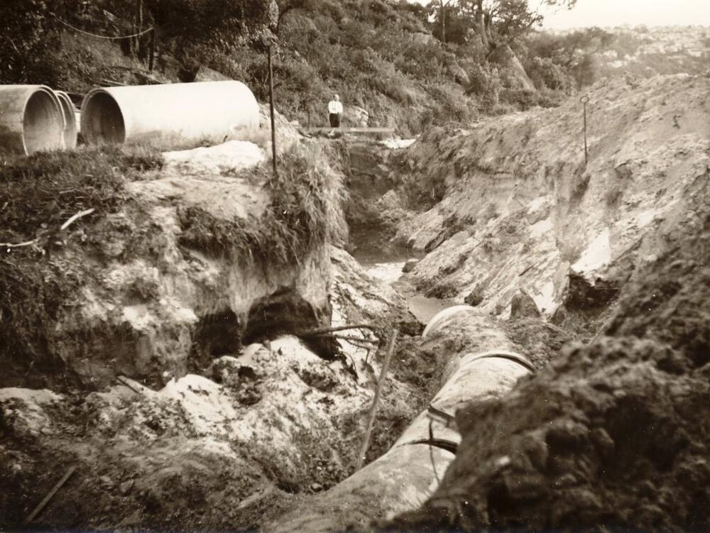 Clontarf drainage and pipes, Clontarf, 27th October 1950