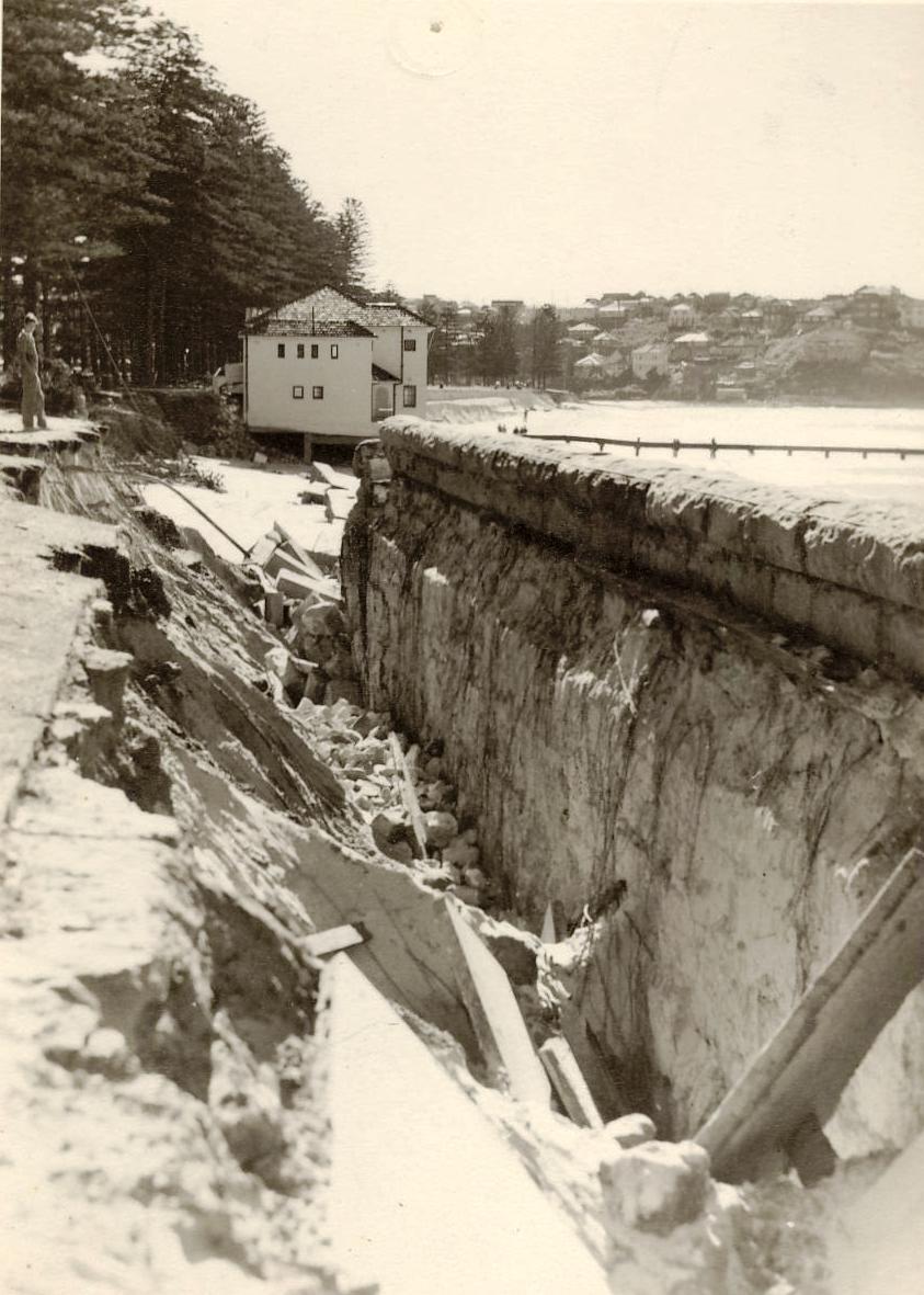 Collapsed North Steyne seawall, Manly, 27th June 1950