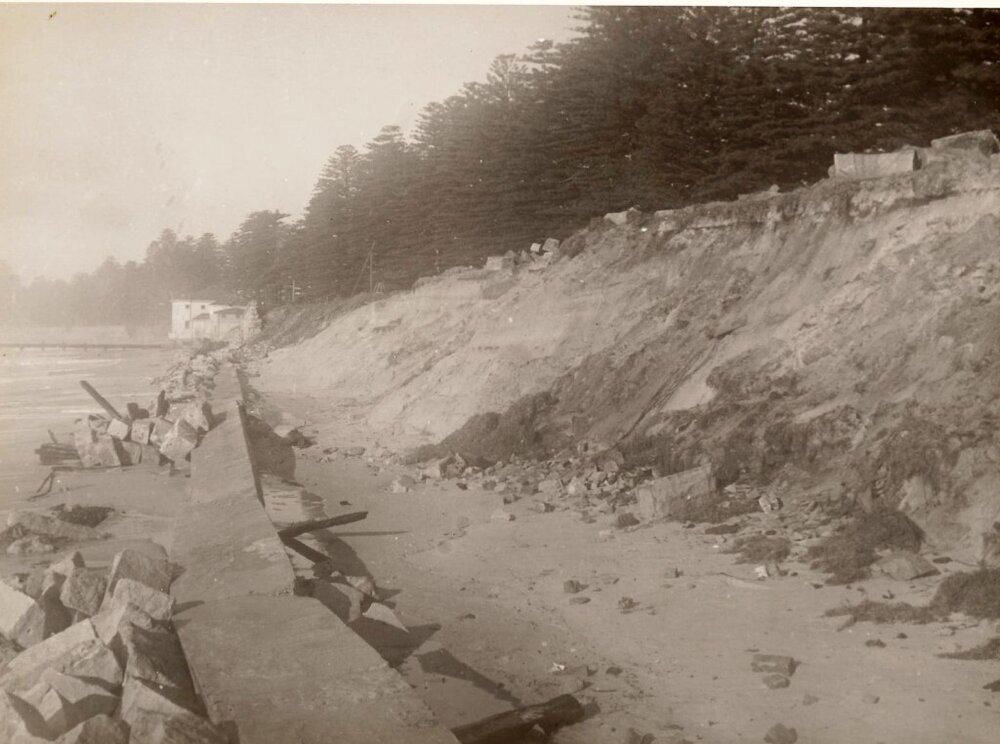 Collapsed seawall North Steyne, Manly, 21st July 1950