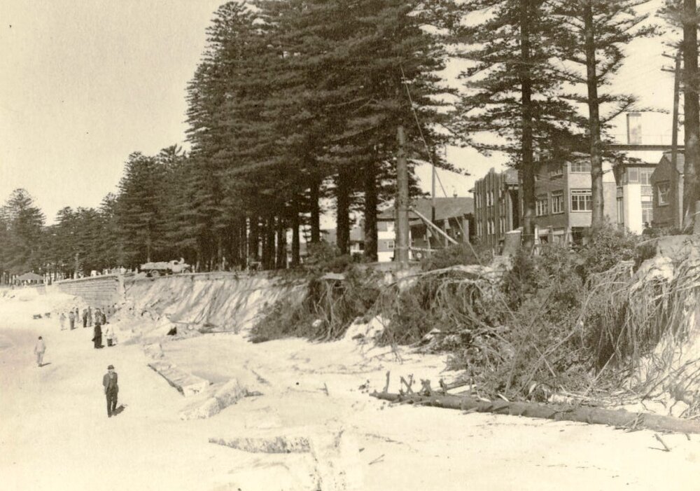 Collapsed seawall North Steyne, Manly, 27th June 1950