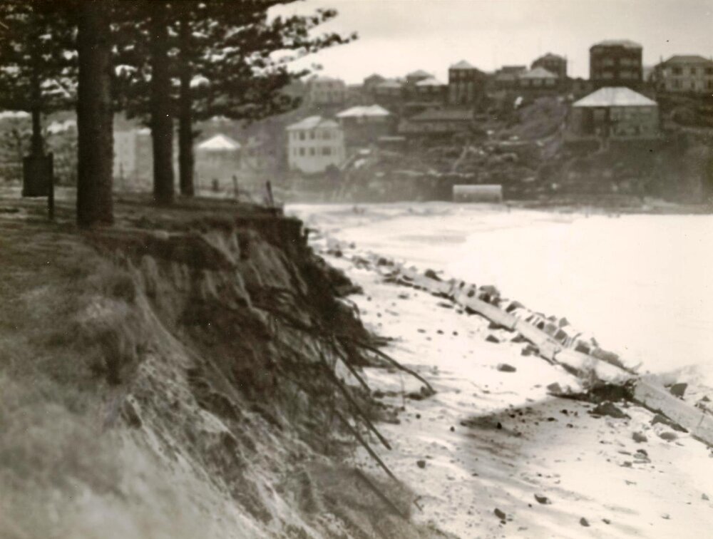 Collapsed section of North Steyne seawall, Manly, 25th May 1943