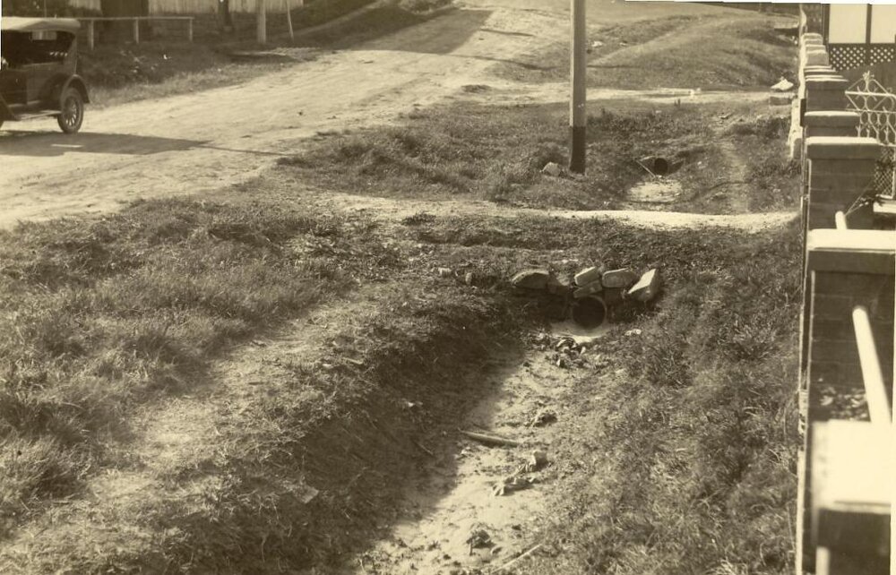 Drain Clifford Avenue near Woods Parade, Fairlight, c1928