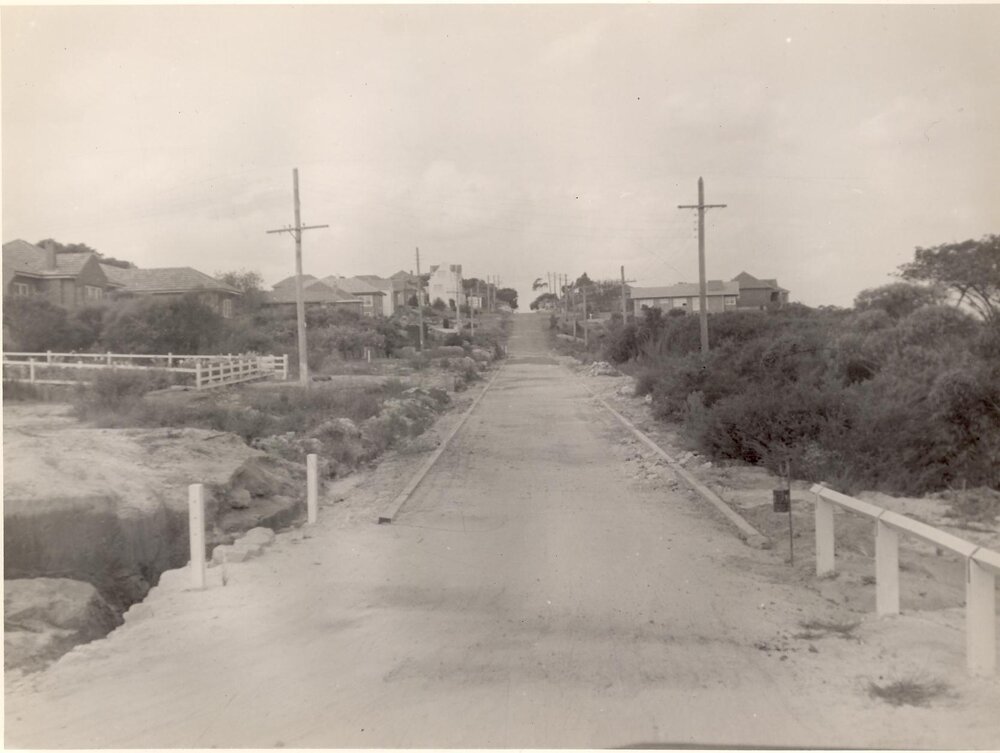 Ellery Parade from Redman Street east, Seaforth, April 1954