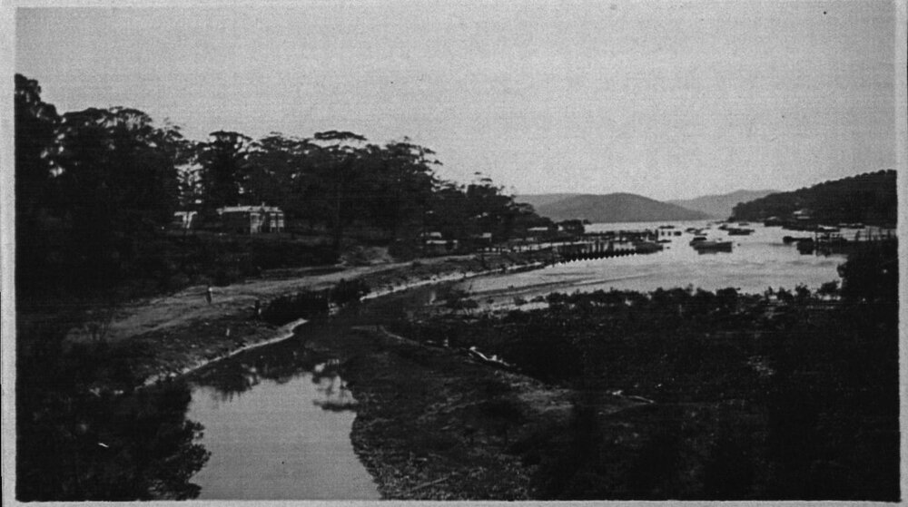 View of the bay looking towards Scotland Island with the Douglas land to the left, c 1940