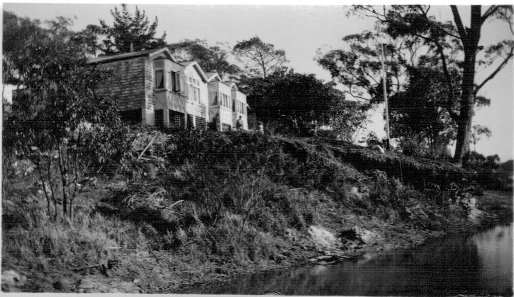 Douglas family house, Mona Vale, showing how close the excavations for the gravel fill came to the house