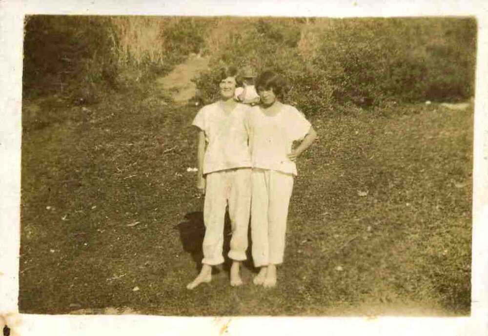 Nancy Wooldridge on left with June Price at Newport Beach