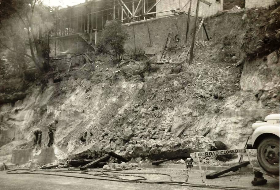 Construction continues at Castle Circuit, Seaforth, 10th May 1963