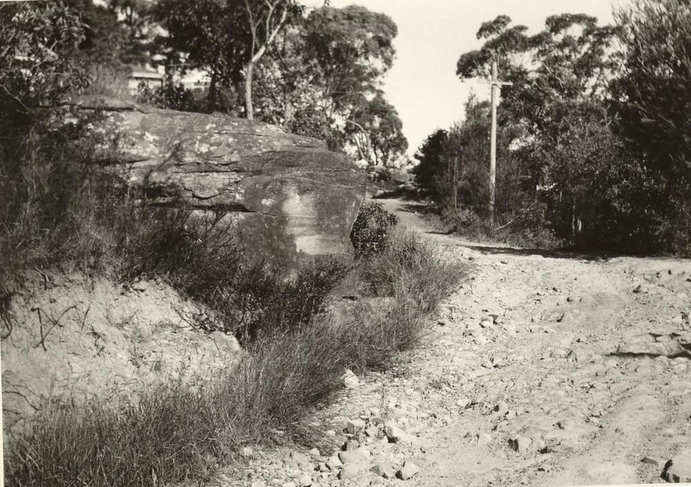 Gurney Crescent, unsealed road, Seaforth, November 1955