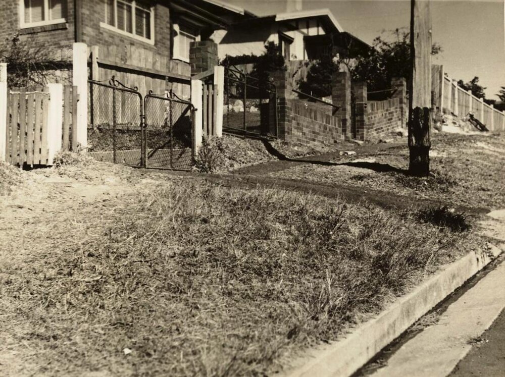 115 and 117 Griffiths Street, nature strip and footpath, Fairlight, 3rd Sepetmber 1947
