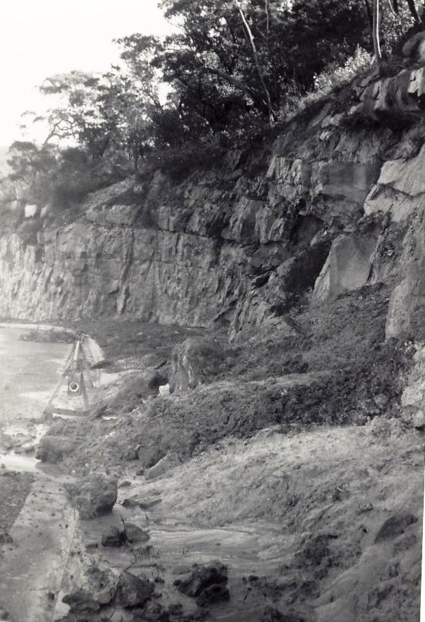 Land slip at Castle Circuit, Seaforth, 29th March 1963