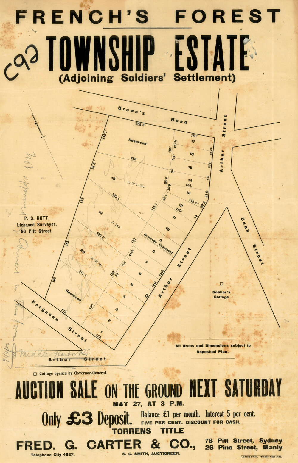 Frenchs Forest Township Estate adjoining Soldier's Settlement, Forestville