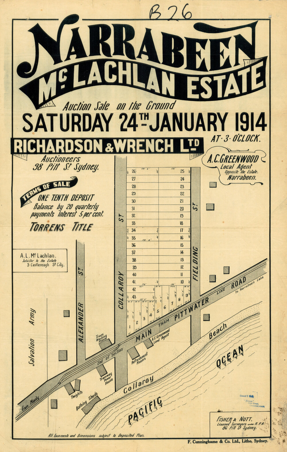 McLachlan Estate, Collaroy: Subdivision Plan