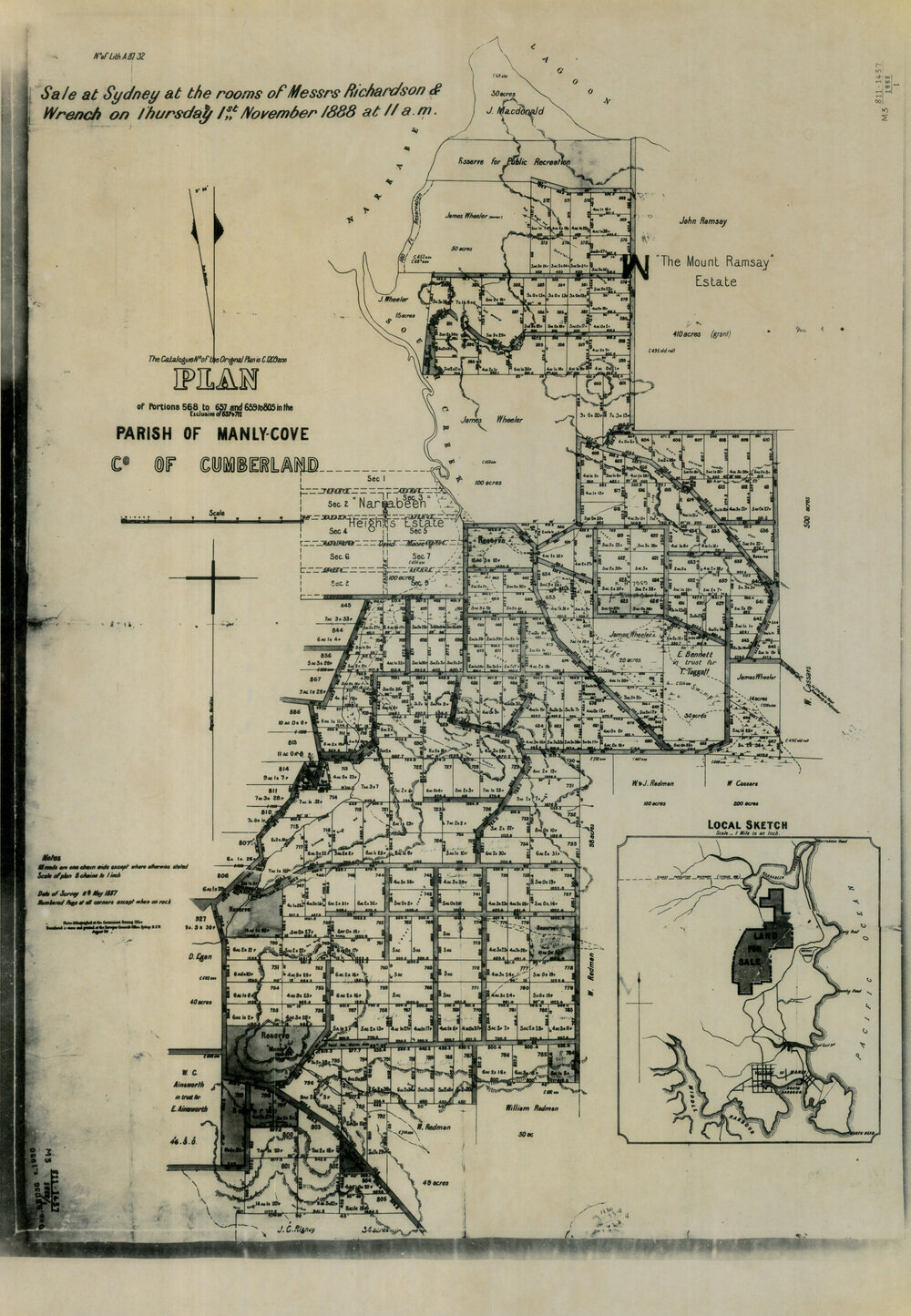 Parish Map Manly Cove - Brookvale to Narrabeen