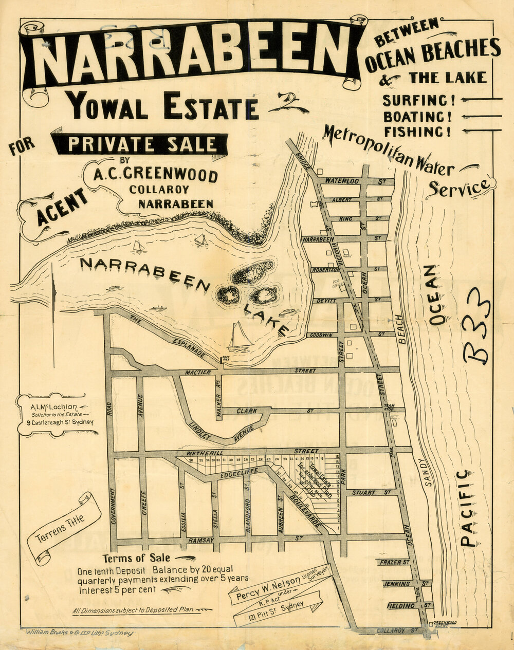 Yowal Estate, Narrabeen: Subdivision Plan
