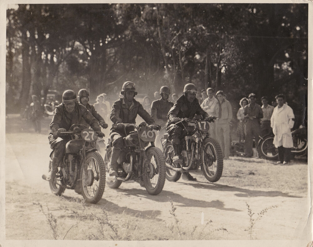 Motorcycle racing at 'Boomerang Farm' in Frenchs Forest.