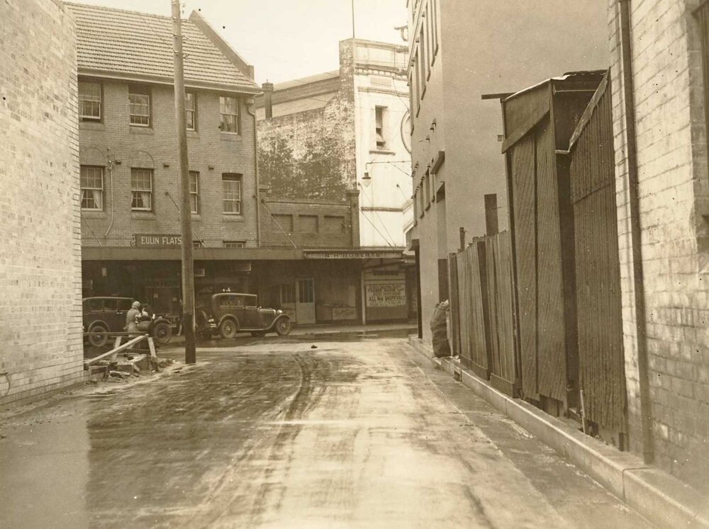Market Lane to Sydney Road, showing Olympic Cinema, Manly, 19th December 1935