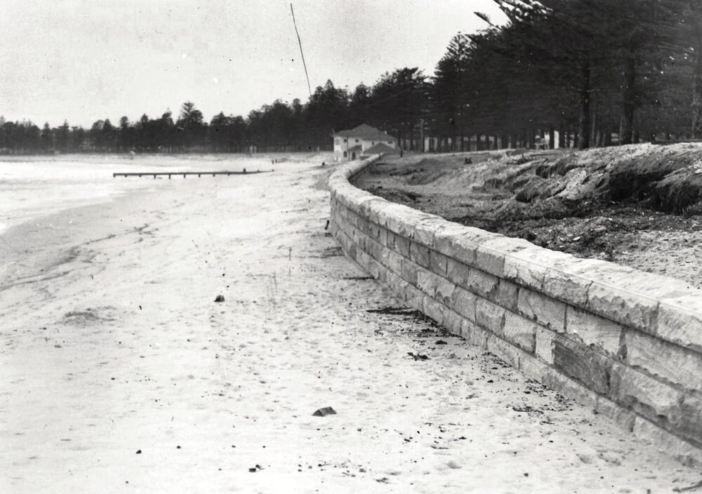 North Steyne seawall, Manly, 25th June 1937