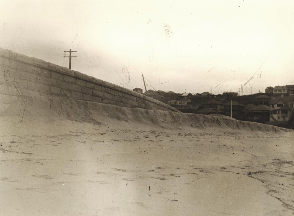 North Steyne Seawall and scour, Manly, 25th June 1937