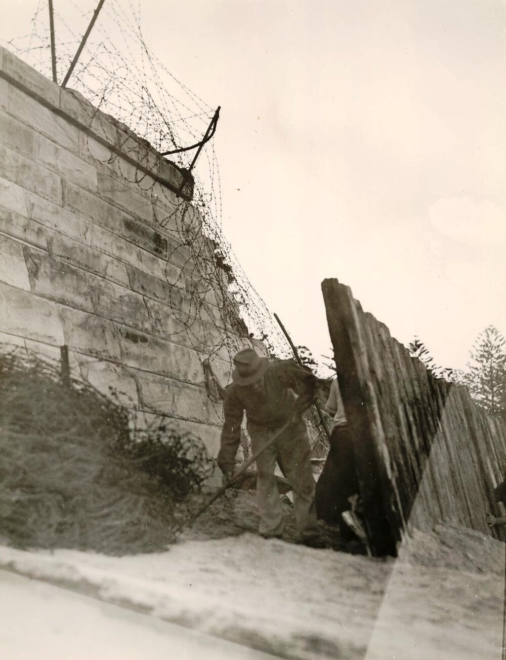 North Steyne seawall barbed wire, Manly, 4th June 1943