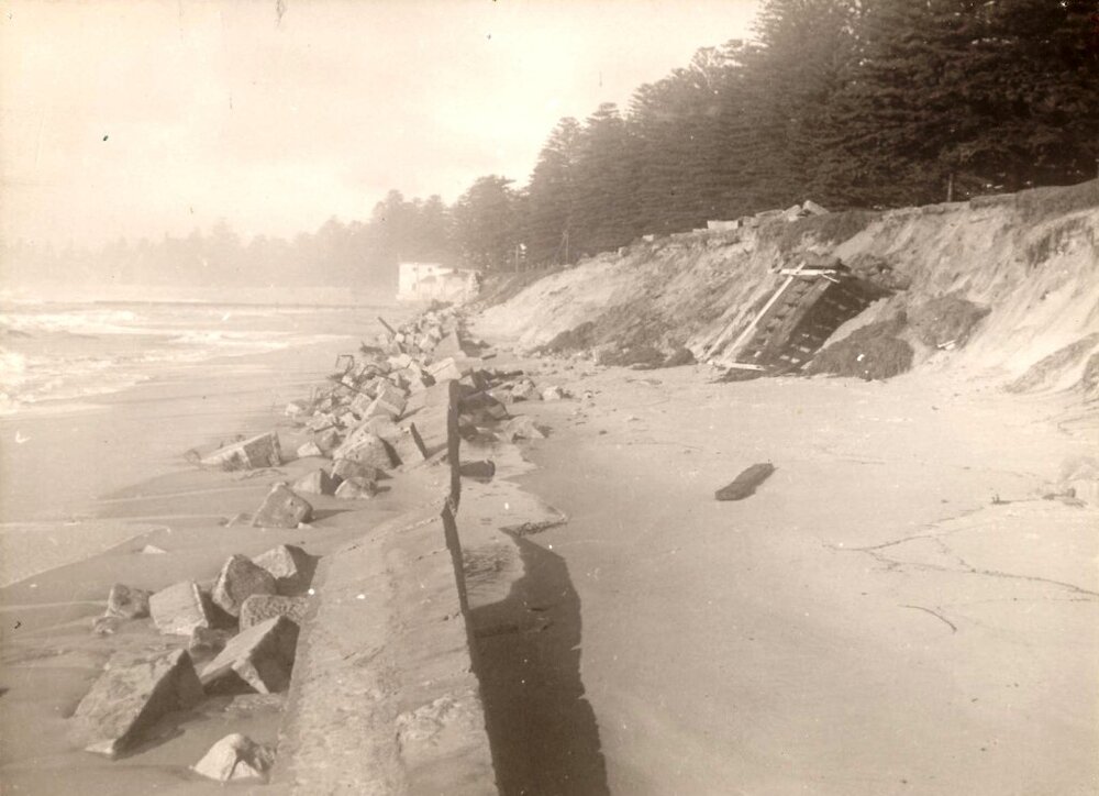 North Steyne seawall collapse, Manly, 21st July 1950