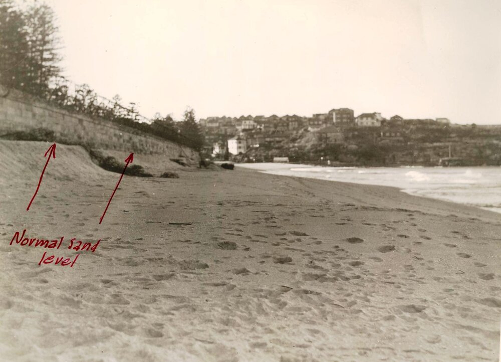 North Steyne seawall erosion, Manly, 4th June 1943