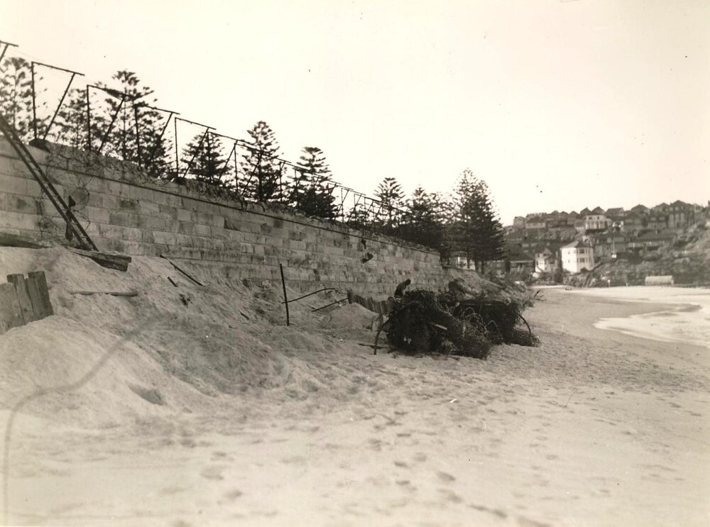North Steyne seawall erosion, Manly, on 4th June 1943
