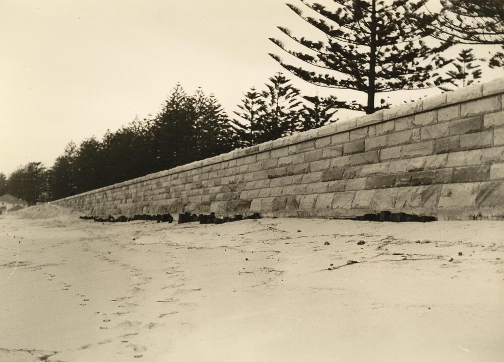 North Steyne seawall scour, Manly, 25th June 1937