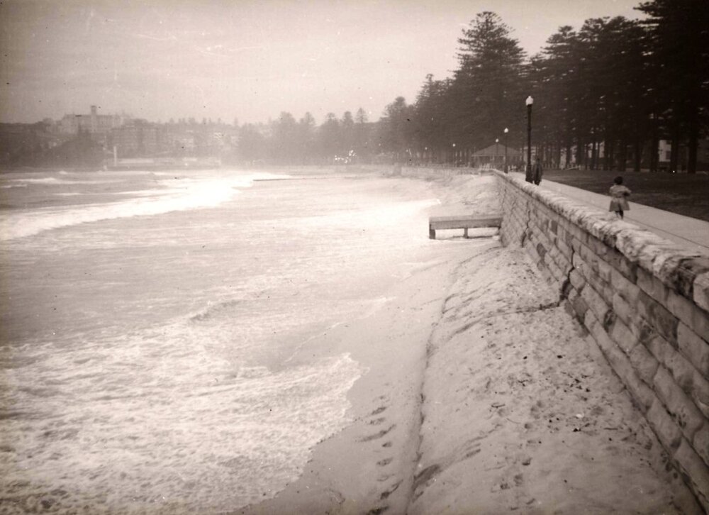 Ocean beach, Manly, 19th July 1950