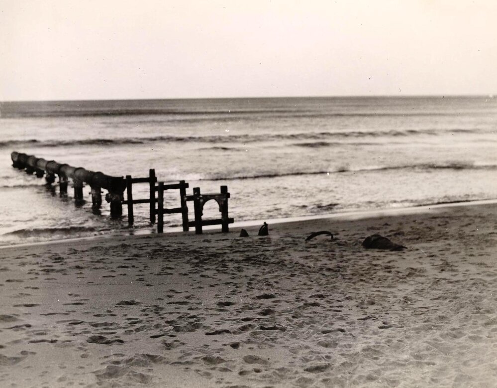 Ocean Beach pipes, Manly, 4th June 1943